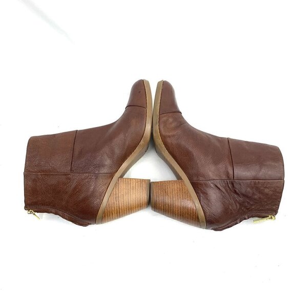 Bandolino Joined To Me Leather Ankle Booties Rear Zipper Western Heel Brown 8M - Picture 6 of 15
